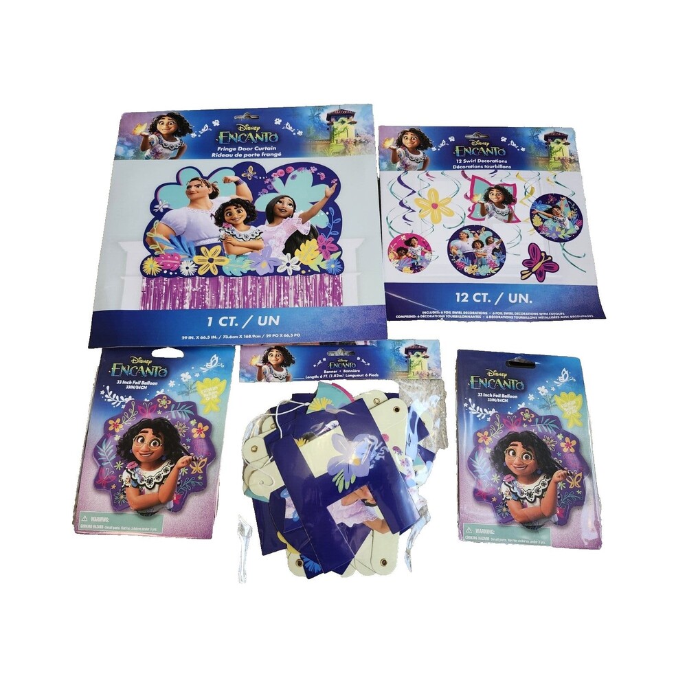 Disney Encanto Birthday Party Decorations - Happy Birthday Banner Balloons Swirl